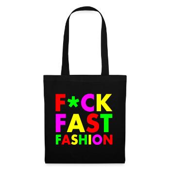 Fuck fast fashion - Sac en tissu - noir - Devant