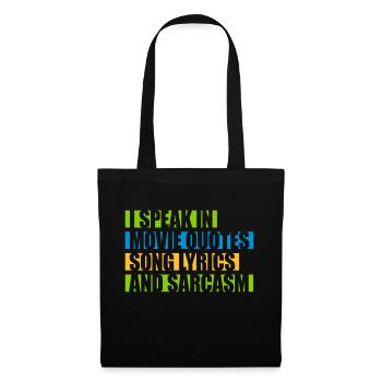 speak lyrics and sarcasm - Tote Bag - black - Front