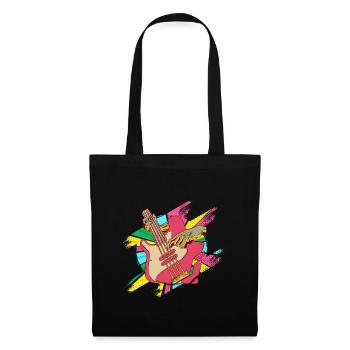Basse Basse Bassiste Instrument de Musique Jouer Pop Art - Sac en tissu - noir - Devant