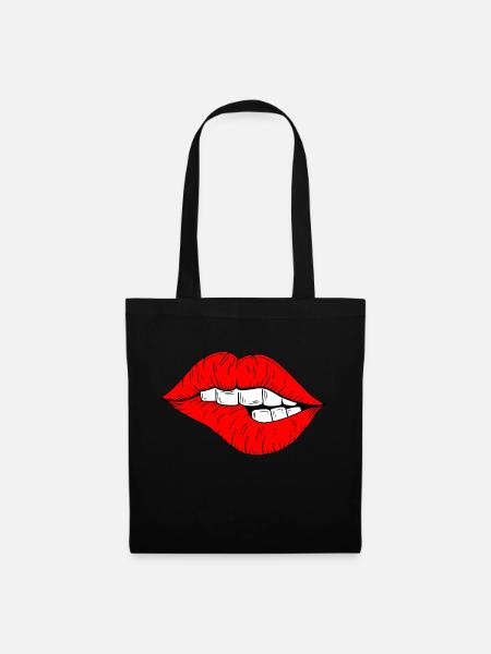 Lip Bite - Stoffbeutel - Schwarz