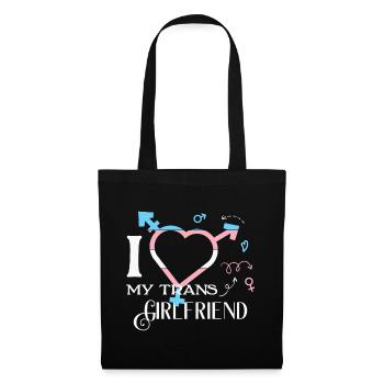 LBGT Flag Gay Pride J’aime ma petite amie trans - Sac en tissu - noir - Devant