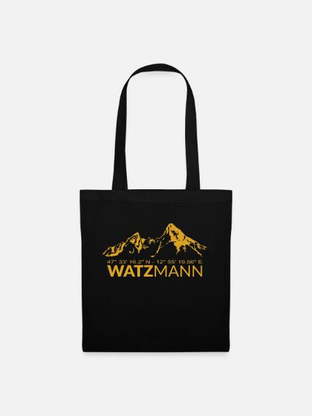 Watzmann GPS Koordinaten Breitengrad Längengrad - Stoffbeutel - Schwarz