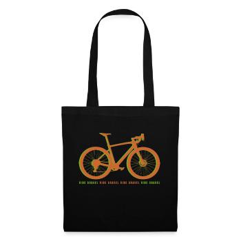 Gravel Bike Orange Rennrad Fahrrad Geschenk lustig - Stoffbeutel - Schwarz - Vorne