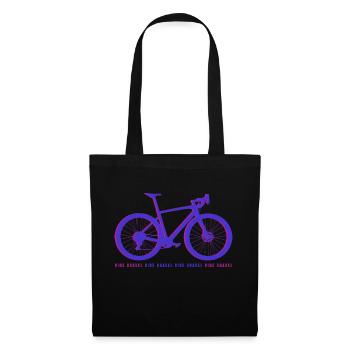Gravel Bike Lila Rennrad Fahrrad lustiges Geschenk - Stoffbeutel - Schwarz - Vorne