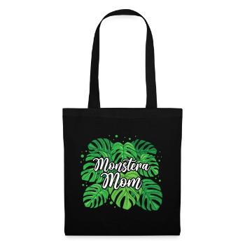 Monstera Mom - Stoffbeutel - Schwarz - Vorne