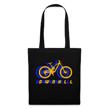 Mountainbike Downhill Fahrrad mtb orange Geschenk - Stoffbeutel - Schwarz - Vorne