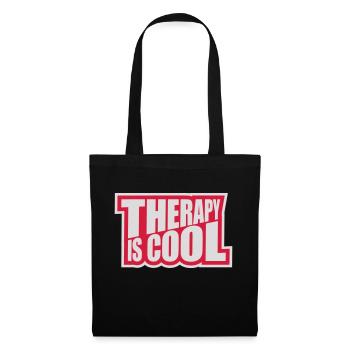 therapy is cool Zitat - Stoffbeutel - Schwarz - Vorne