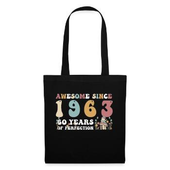 Großartig seit 1963 60 Jahre Perfektion - 60. - Stoffbeutel - Schwarz - Vorne