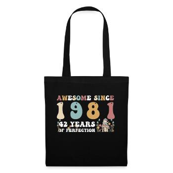 Großartig seit 1981 42 Jahr der Perfektion - 42. - Stoffbeutel - Schwarz - Vorne