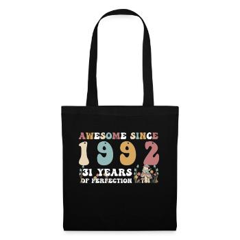 Super seit 1992 31 Jahr der Perfektion - 31. Platz - Stoffbeutel - Schwarz - Vorne