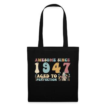 Génial depuis 1947 - 76e anniversaire - 2023 Groovy - Sac en tissu - noir - Devant