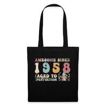 Awesome since 1958 - 65th Birthday - 2023 Groovy - Tote Bag - black - Front
