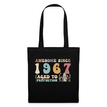 Génial depuis 1967 - 56e anniversaire - 2023 Groovy - Sac en tissu - noir - Devant
