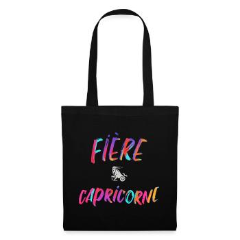 Fière capricorne cadeau capricorne signe zodiaque - Sac en tissu - noir - Devant