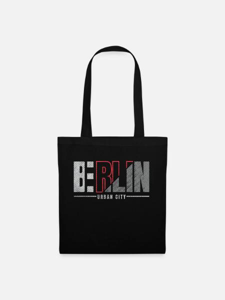 Berlin Urban City Vintage red - Stoffbeutel - Schwarz