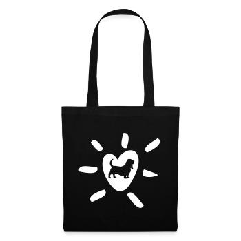 Herz Hushpuppie Hund Liebe Love Fan Sonnenstrahlen - Stoffbeutel - Schwarz - Vorne