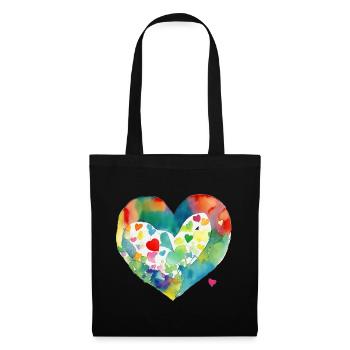 Heart - Tote Bag - black - Front