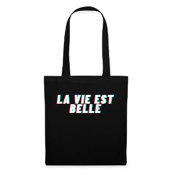 La vie est belle - Sac en tissu - noir - Devant