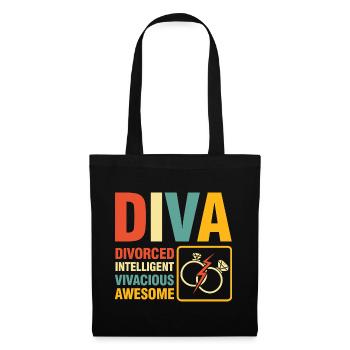Diva Divorced Inteligent Vivacious Awesome - Stoffbeutel - Schwarz - Vorne