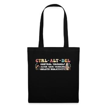 Strg Alt Entf Vintage Groovy Motivational Geek - Stoffbeutel - Schwarz - Vorne