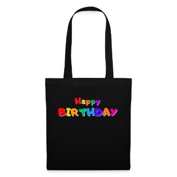 Bon anniversaire - Sac en tissu - noir - Devant