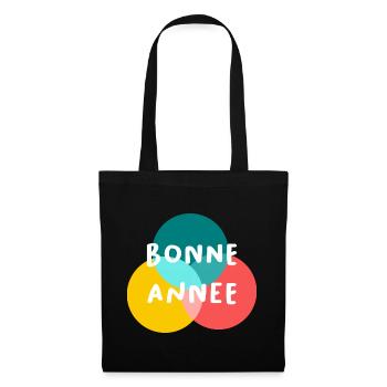 BONNE ANNEE. SAINT SYLVESTRE. NOUVELLE ANNÉE - Sac en tissu - noir - Devant