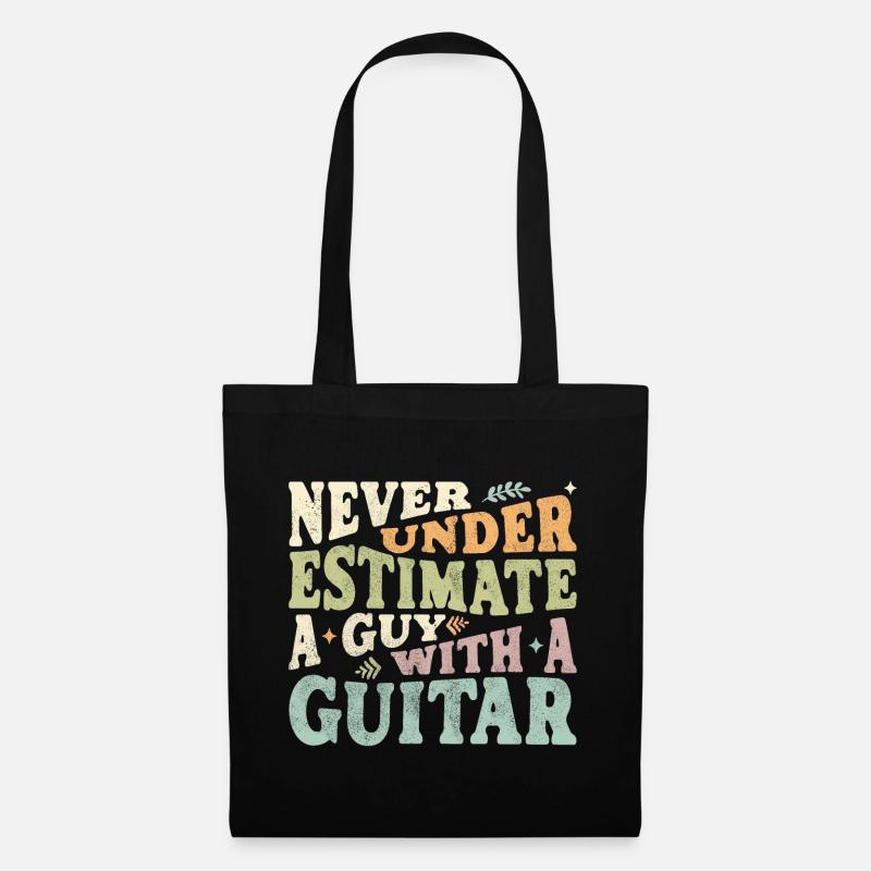 Never underestimate a Guy with a Guitar - Tote Bag - black