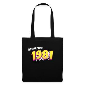 Rétro 42e anniversaire dans le style de bande dessinée Pop Art - Sac en tissu - noir - Devant