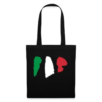 Italie - Drapeau du coup de pinceau - Sac en tissu - noir - Devant