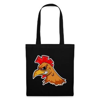 Huhn Kopf - Stoffbeutel - Schwarz - Vorne