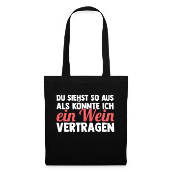 Ich Mit Dir Du Mit Mir Wir Mit Wein - Stoffbeutel - Schwarz - Vorne
