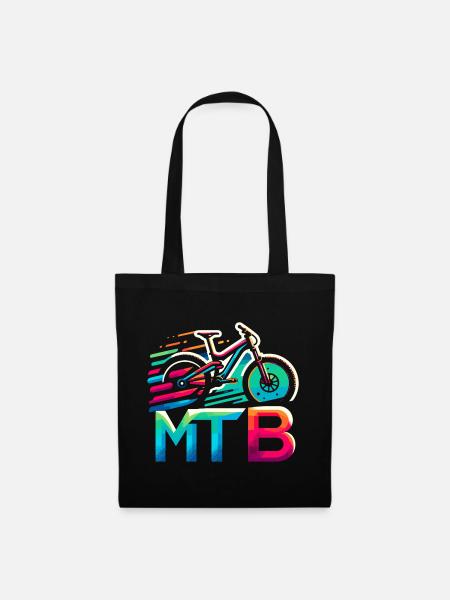 Lebendiges MTB-Fahrrad-Splash - Stoffbeutel - Schwarz