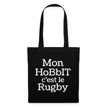 rugby, rugby sport, j'aime le rugby - Sac en tissu - noir - Devant