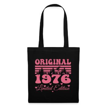 Cadeau 48e Anniversaire 1976 Femme | Né en 1976 - Sac en tissu - noir - Devant