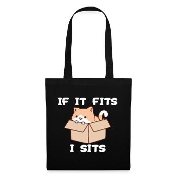 If It Fits I Sits Cute Cat - Tote Bag - black - Front