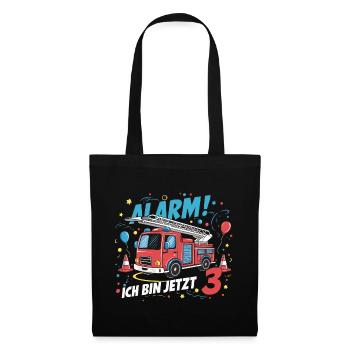 Camion de pompiers - Alarme J’ai 3 ans maintenant - Sac en tissu - noir - Devant