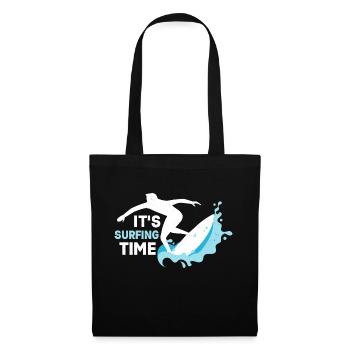It's Surfing Time Summer Surfer Surfboard - Tote Bag - black - Front