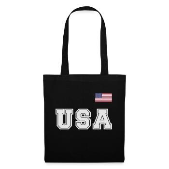 ÉQUIPE Bannière du drapeau américain des États-Unis sur la police - Sac en tissu - noir - Devant