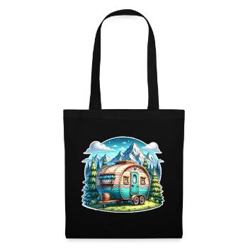 Camping camping-car caravane - Sac en tissu - noir - Devant