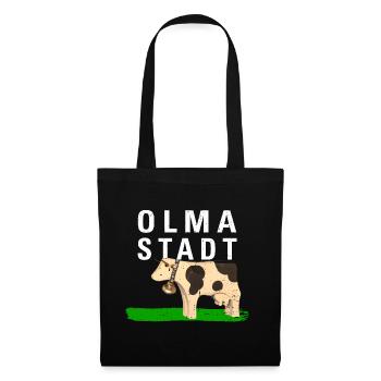 OLMA STADT 2 mit Kuh - Stoffbeutel - Schwarz - Vorne