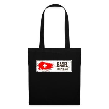 Basel Switzerland Flag - Tote Bag - black - Front
