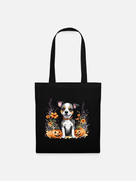 Halloween-Welpe - Stoffbeutel - Schwarz