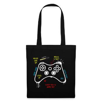 Gamer Controller Graffiti - Stoffbeutel - Schwarz - Vorne
