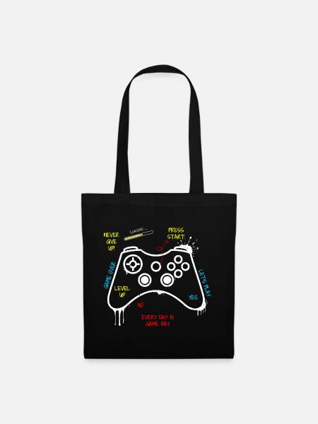 Gamer Controller Graffiti - Stoffbeutel - Schwarz