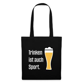 Drinking is also sports, celebrations, parties, beer, wheat - Tote Bag - black - Front
