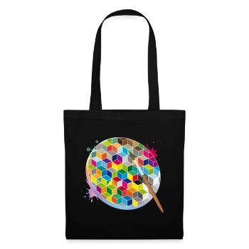 Creative Artist Palette with Geometric Colors - Tote Bag - black - Front