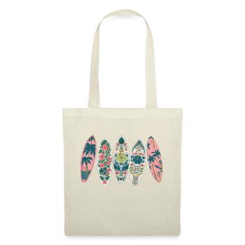 Surfboards Tropical Pattern Flowers Palm Trees - Tote Bag - nature - Front