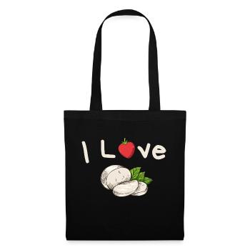 I Love Tomate Mozzarella - Stoffbeutel - Schwarz - Vorne