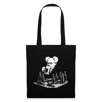 Arthur Schopenhauer trinkt Bier in der Kneipe - Stoffbeutel - Schwarz - Vorne