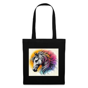 cheval - Sac en tissu - noir - Devant